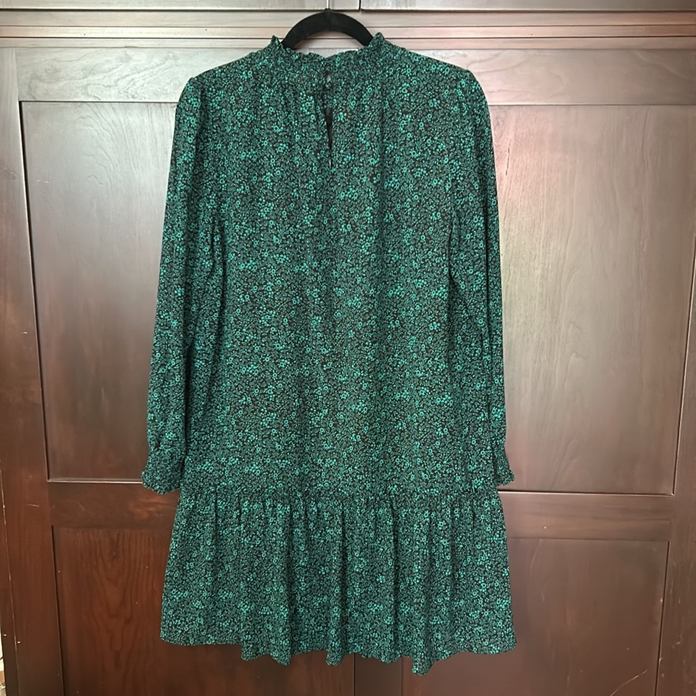 J. Crew Teal Floral Midi Dress - Picture 6 of 6